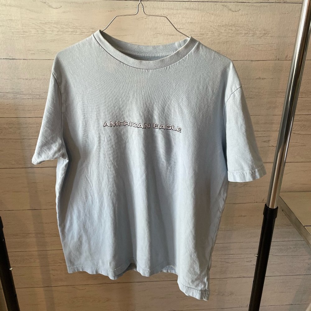 American Eagle Light Blue Men's Shirt (Size M)